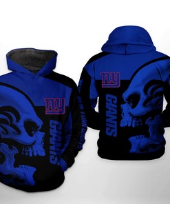 New York Giants Nfl Skull 3D All Over Print Zip Up Hoodie Option