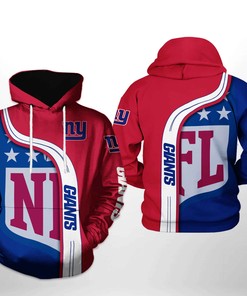 New York Giants Nfl Team 3D All Over Print Zip Up Hoodie Option