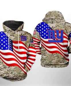 New York Giants Nfl Us Flag Camo Veteran Team 3D All Over Print Zip Up Hoodie Option