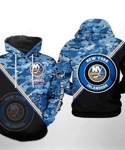 New York Islanders Nhl Camo Team 3D All Over Print Zip Up Hoodie Option
