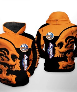 New York Islanders Nhl Skul 3D All Over Print Zip Up Hoodie Option