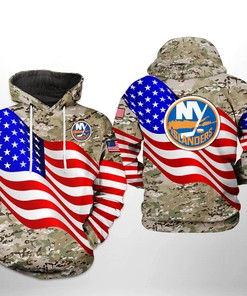 New York Islanders Nhl Us Flag Camo Veteran 3D All Over Print Zip Up Hoodie Option