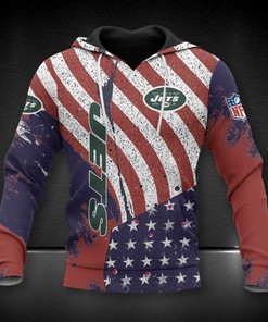 New York Jets American Flag Unisex 3D All Over Print Zip Up Hoodienfl Zip Up Hoodie