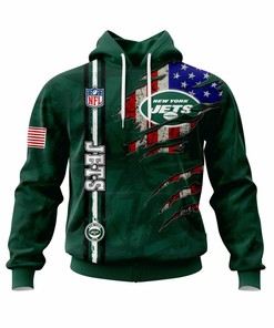 New York Jets Custom Name Number Green Unisex 3D All Over Print Zip Up Hoodienfl Zip Up Hoodie