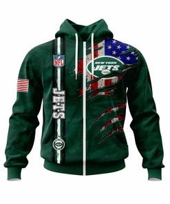 New York Jets Custom Name Number Unisex 3D All Over Print Zip Up Hoodienfl Zip Up Hoodie