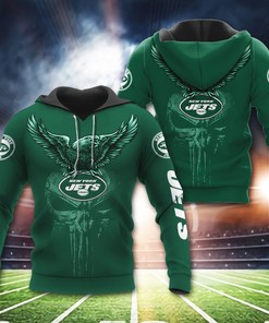 New York Jets Nfl Logo Eagle 3D Hoodie Zip Hoodie, Nfl 3D All Over Print Hoodie Zip Hoodie For Mens Womens