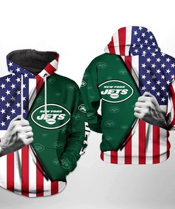 New York Jets Nfl Us Flag Team 3D All Over Print Zip Up Hoodie Option