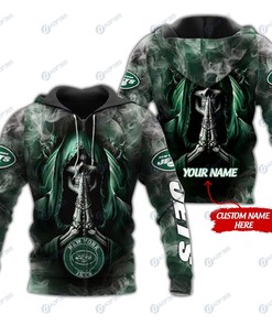 New York Jets Skull Nfl Custom 3D All Over Print Hoodie