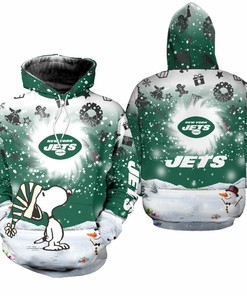New York Jets Snoopy Green Christmas Unisex 3D All Over Print Zip Up Hoodienfl Zip Up Hoodie