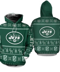 New York Jets Ugly Sweatshirt Christmas 3D Hoodie Zip Hoodie, Nfl 3D All Over Print Hoodie Zip Hoodie
