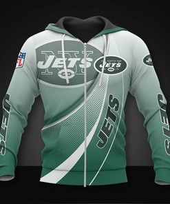 New York Jets White Green Unisex 3D All Over Print Zip Up Hoodienfl Zip Up Hoodie