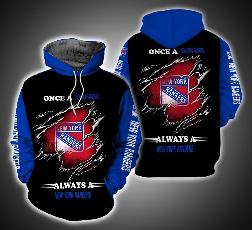 New York Rangers 3D All Over Print Zip Up Hoodie Option Always A Fan Nhl Edition