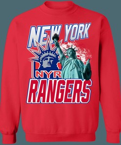 New York Rangers LADY LIBERTY Vintage NHL Crewneck Sweatshirt Hoodie Shirt Gifts for Fans