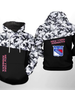 New York Rangers Nhl Camo Veteran 3D All Over Print Zip Up Hoodie Option