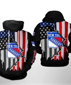 New York Rangers Nhl Us Flag Team 3D All Over Print Zip Up Hoodie Option