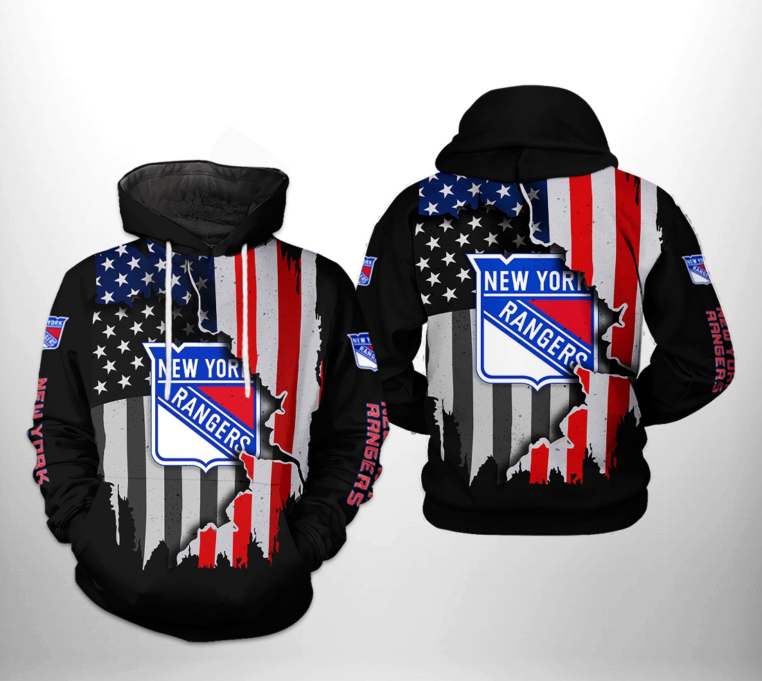New York Rangers Nhl Us Flag Team 3D All Over Print Zip Up Hoodie Option