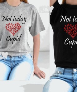 Not today cupid shirt, Anti Valentines, Funny Valentines, Unisex Tee, Sweatshirt, Couple shirts, Valentines gift, Gift for her, Skull head heart