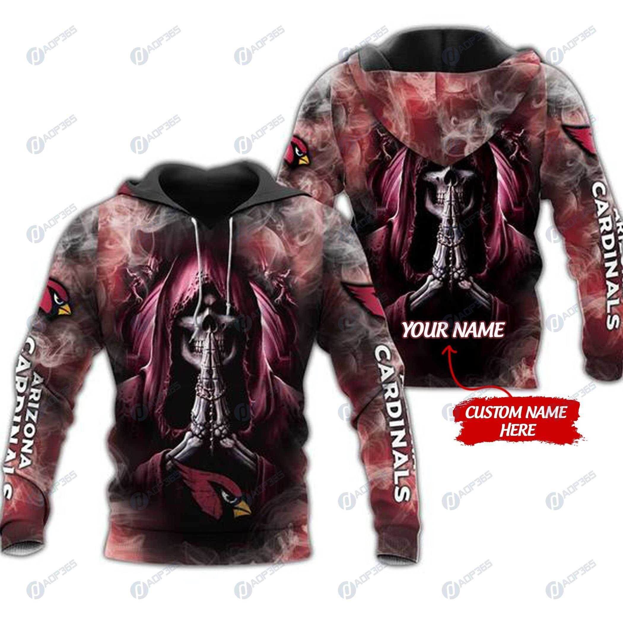Ntthd906 Personalized Custom Arizona Cardinals 3D Hoodie Zip Hoodie, Nfl 3D All Over Print Hoodie Zip Hoodie
