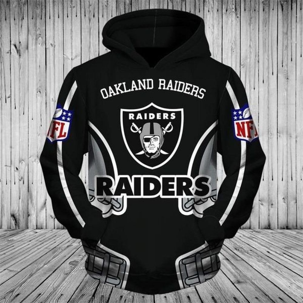 Oakland Raiders 3D Hoodie Zip Hoodie, Nfl 3D All Over Print Hoodie Zip Hood