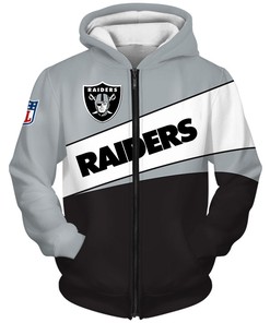 Oakland Raiders 3D Long Sleeve Pullover 3D Hoodie Zip Hoodie, Nfl 3D All Over Print Hoodie Zip Hoodie New Season