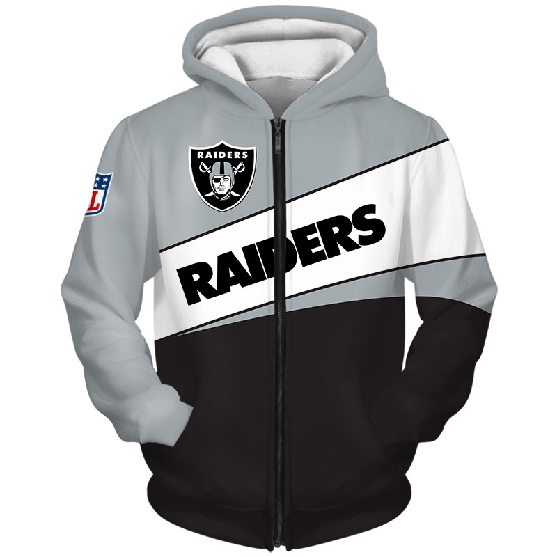 Oakland Raiders 3D Long Sleeve Pullover 3D Hoodie Zip Hoodie, Nfl 3D All Over Print Hoodie Zip Hoodie New Season