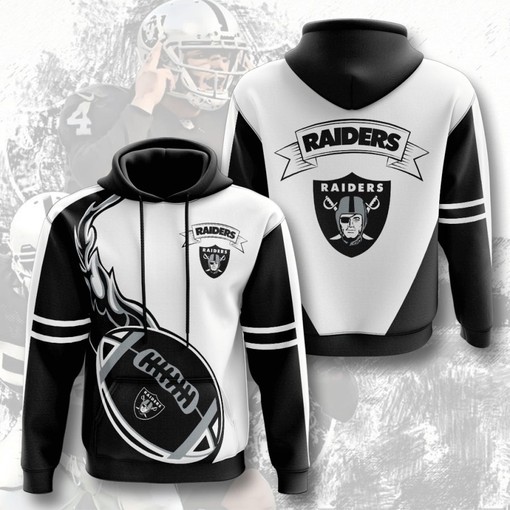 Oakland Raiders Black Fire Unisex 3D All Over Print Zip Up Hoodienfl Zip Up Hoodie