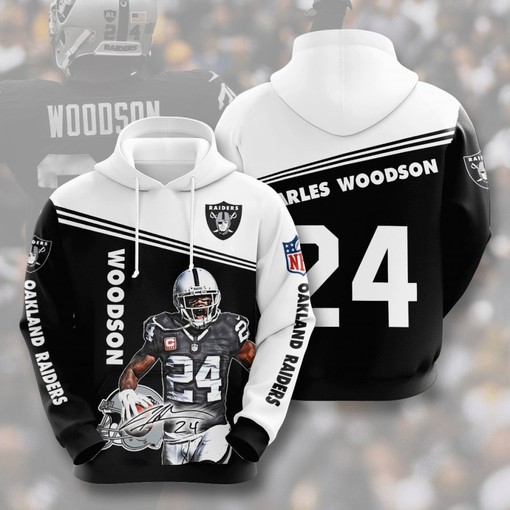 Oakland Raiders Charles Woodson Unisex 3D All Over Print Zip Up Hoodienfl Zip Up Hoodie