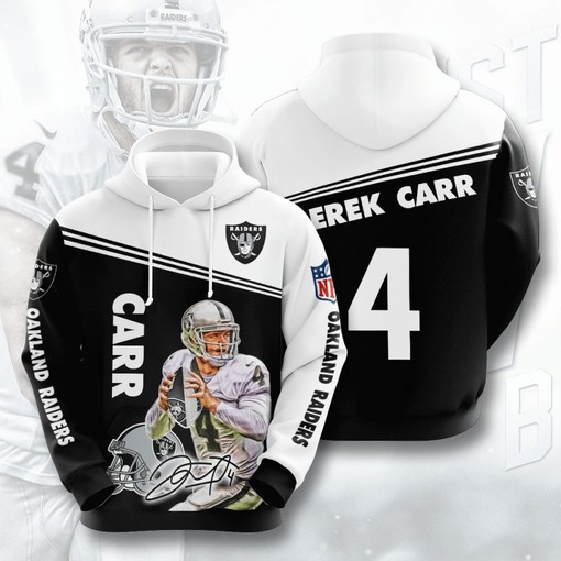 Oakland Raiders Derek Carr Unisex 3D All Over Print Zip Up Hoodienfl Zip Up Hoodie
