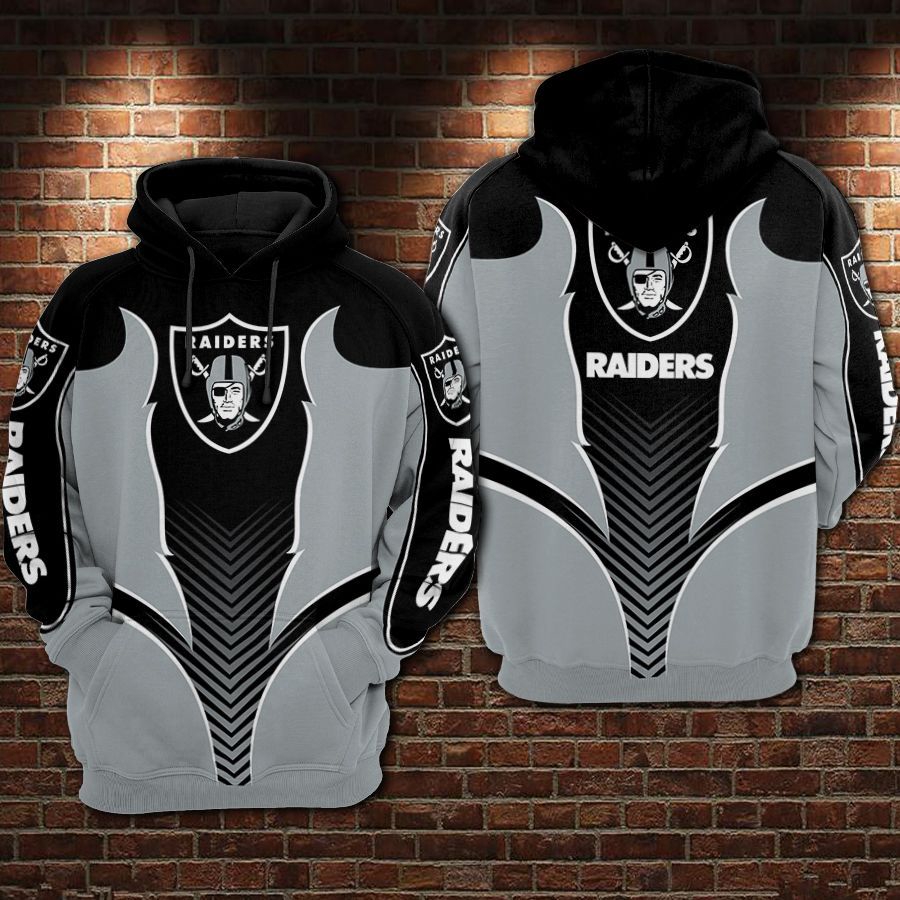 Oakland Raiders Nfl Football Gray 3D All Over Print Zip Up Hoodie Option