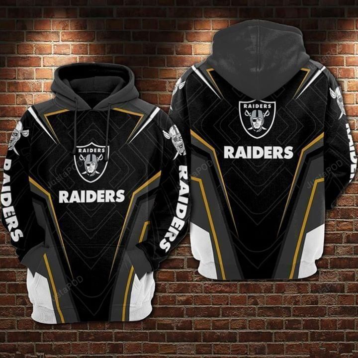Oakland Raiders Nfl Football Gray Black Men And Women 3D Pullover Hoodie And Zippered. Oakland Raiders 3D Shirt 2020