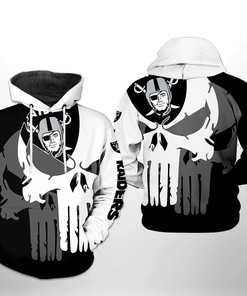 Oakland Raiders Nfl Team Skull 3D All Over Print Zip Up Hoodie Option