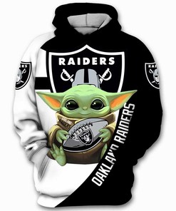 Oakland Raiders Nfl Yoda Baby Yoda Star Wars 3D Hoodie