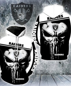 Oakland Raiders Punisher Nfl 3D All Over Printed Hoodie