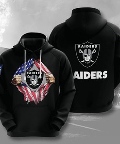 Oakland Raiders Tearing Open Logo Unisex 3D All Over Print Zip Up Hoodienfl Zip Up Hoodie