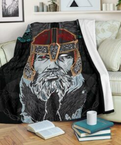 Odin Valknut and Triple Horn Viking Blanket
