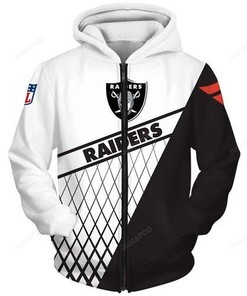 Official Las Vegas Raiders Nfl 3D All Over Print Zip Up Hoodie Option