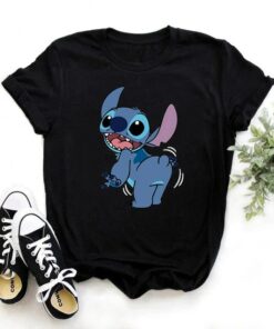 Ohana Lilo Stitch Graphic Tees Cute Anime Tops Harajuku Shirt Unisex T-shirt Family Birthday Gift Adult Kid Toddler Tee 10