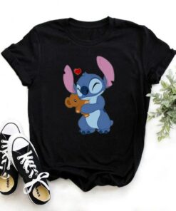 Ohana Lilo Stitch Graphic Tees Cute Anime Tops Harajuku Shirt Unisex T-shirt Family Birthday Gift Adult Kid Toddler Tee 13