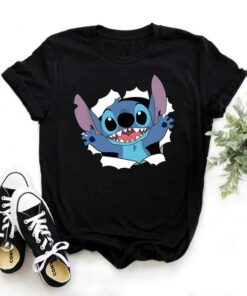 Ohana Lilo Stitch Graphic Tees Cute Anime Tops Harajuku Shirt Unisex T-shirt Family Birthday Gift Adult Kid Toddler Tee 19