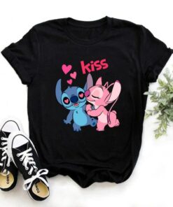 Ohana Lilo Stitch Graphic Tees Cute Anime Tops Harajuku Shirt Unisex T-shirt Family Birthday Gift Adult Kid Toddler Tee 21
