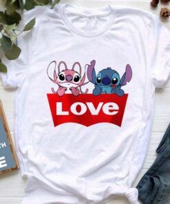 Ohana Lilo Stitch Graphic Tees Cute Anime Tops Harajuku Shirt Unisex T-shirt Family Birthday Gift Adult Kid Toddler Tee 22