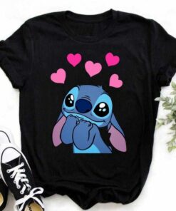 Ohana Lilo Stitch Graphic Tees Cute Anime Tops Harajuku Shirt Unisex T-shirt Family Birthday Gift Adult Kid Toddler Tee 4