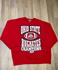 Ohio State 2002 National Champions T-Shirt Sweatshirt Pullover Hoodie Reprinted Full Color Full Size Gift For NCAA Fans