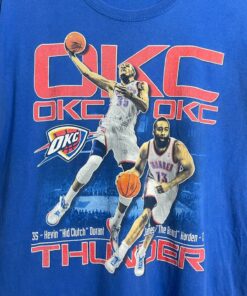 Okc Thunder “Kevin Durant & James Harden” NBA Tshirt Sweatshirt Hoodie Crewneck Sweatshirt Pullover Reprinted Full Color Full Size Gifts for NBA Fans