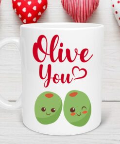 Olive You Valentine's Day Mug, Valentine's Day Mug for Girlfriend from Boyfriend, Valentines Day Mug, Gift for Husband/Wife