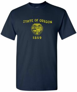 Oregon State Flag - Hometown Pride Local Souvenir Basic Cotton Shirt Sweatshirt Pullover Hoodie Reprinted Full Color Full Size