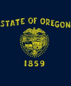 Oregon State Flag - Hometown Pride Local Souvenir Basic Cotton Shirt Sweatshirt Pullover Hoodie Reprinted Full Color Full Size