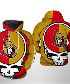 Ottawa Senators Hoodie Nhl Grateful Dead 3D Hoodie Zip Hoodie, Nhl 3D All Over Print Hoodie Zip Hoodie