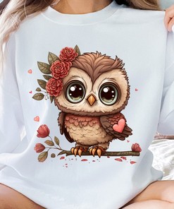 Owl Valentine Sweatshirt: Cute Owl Lover Gift