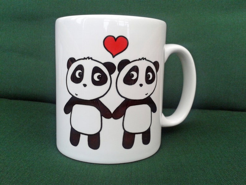Panda Love Mug, Panda Anniversary, Panda Gift, Engagement, Birthday, Pandas In Love, Girlfriend, Wife, Partner